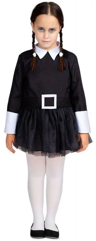 Disfraz de Miércoles Addams para Bebé Familia Addams Viving